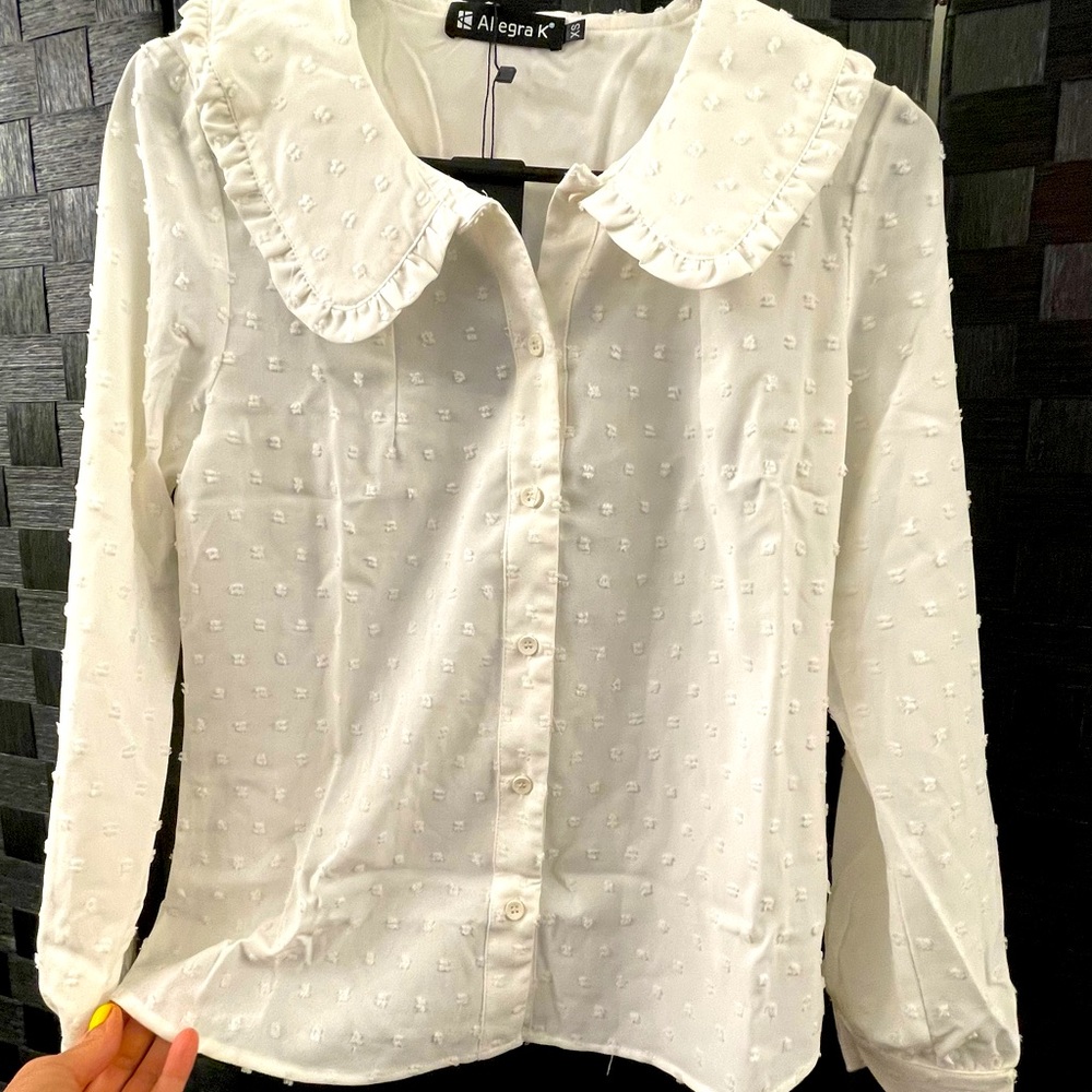 Allegra K long sleeve bottom down blouse - Picture 2 of 4